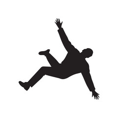 Falling man illustration of man falling from the sky man falling down white Background