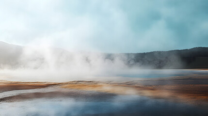 Obraz premium geyser, water, steam, nature, yellowstone, geothermal, new zealand, hot, landscape, eruption, thermal, iceland, volcano, rotorua, volcanic, park, sky, tourism, heat, travel, geology, waterfall, geysir