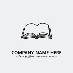 Book illustration black and white for logo company vector image
