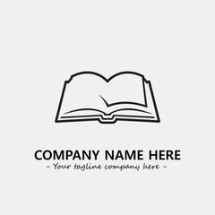 Book illustration black and white for logo company vector image
