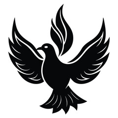 peace dove outline with fire elements
