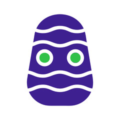 Whimsical Easter Egg: Purple Waves and Green Dots
