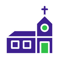 Simple Church Building Icon Graphic Illustration