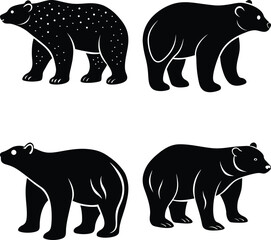 Polar Bear Silhouette vector illustration