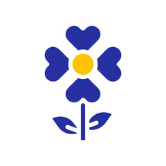 Minimalist Heart Petal Flower Vector Graphic Design