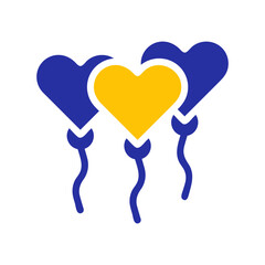 Festive Heart Balloons Floating in Celebration