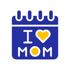 Symbolic calendar icon expresses love for Mom