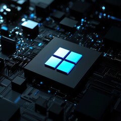 Copilot AI Assistant 3D Icon With Futuristic Holographic Interface On Dark Tech Background Digital Innovation