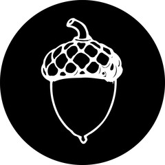 Elegant acorn silhouette on black backdrop evoking autumn and nature's charm