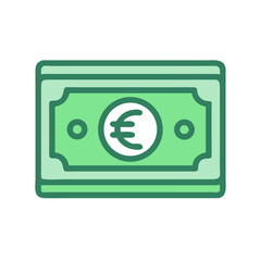 Euro Paper Bill Banknote Icon Design