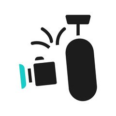 Obraz premium Boxing Bag Hit Icon Illustration Minimalist Sport