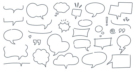 Obraz premium Speech bubble collection, line frame text design, talk, dialog, chat