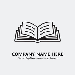 Book illustration black and white for logo company vector image
