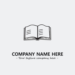 Book illustration black and white for logo company vector image
