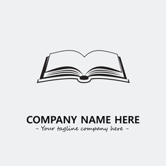 Book illustration black and white for logo company vector image

