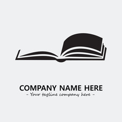 Book illustration black and white for logo company vector image
