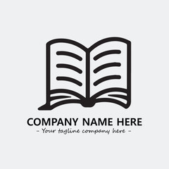 Book illustration black and white for logo company vector image
