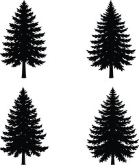 Obraz premium Pine Tree Silhouette vector illustration