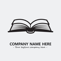 Book illustration black and white for logo company vector image
