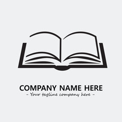Book illustration black and white for logo company vector image
