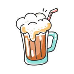 root beer float icon, root beer float vector illustration-simple illustration of root beer float, perfect for root beer float logos and icons