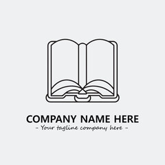 Book illustration black and white for logo company vector image
