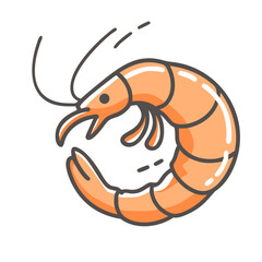 shrimp icon, shrimp vector illustration-simple illustration of shrimp, perfect for shrimp logos and icons