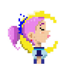 Naklejka premium pixel face