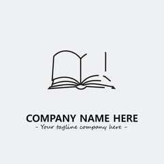 Book illustration black and white for logo company vector image
