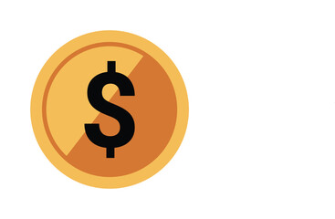 dollar sign with dollar symbol coin