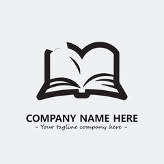 Book illustration black and white for logo company vector image
