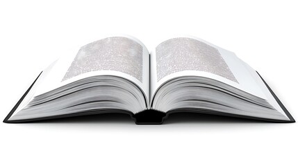 Fototapeta premium Open Book: A detailed view of an open book, the pages filled with the texture of printed text, symbolizing knowledge, wisdom, and the art of storytelling.