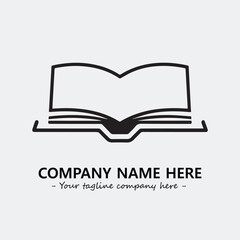 Book illustration black and white for logo company vector image
