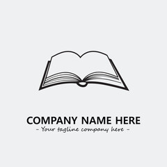 Book illustration black and white for logo company vector image
