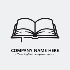 Book illustration black and white for logo company vector image
