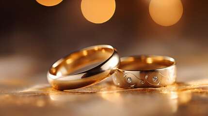 Romantic Gold Wedding Bands with Subtle Diamond Detailing – Timeless Elegance

