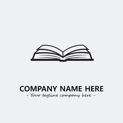 Book illustration black and white for logo company vector image
