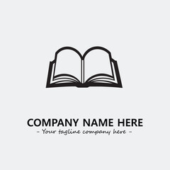 Book illustration black and white for logo company vector image
