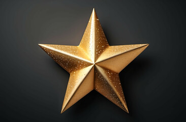 Obraz premium Golden Christmas Star Isolated White Background Top View