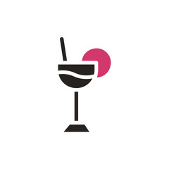 Refreshing Cocktail Icon on Plain White Backdrop