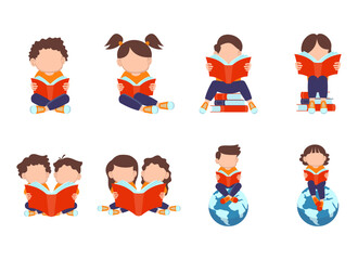 International Children Book Day Illustration Set