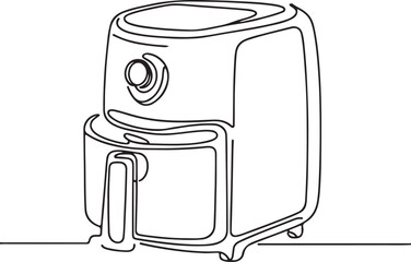 Air Fryer Line Drawing Vector Art for Designers