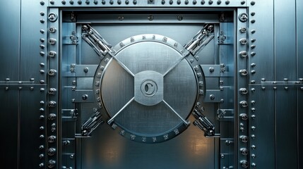 Fototapeta premium Steel Bank Vault Door, Security, Strength, and Safeguarding Valuables