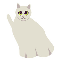 Cute Cat Halloween with Costume. Vector Cartoon Character.