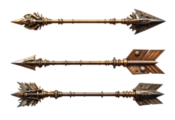 arrow set with mechanical aesthetics

