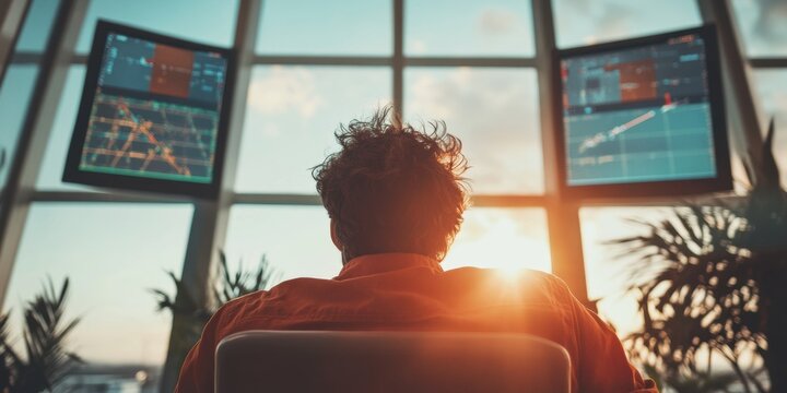 Future-Forward Air Traffic Control Cinematic Digital Navigation Environment Showcasing Immersive Tech, Professional Monitoring, and Next-Gen Transportation Safety Innovations