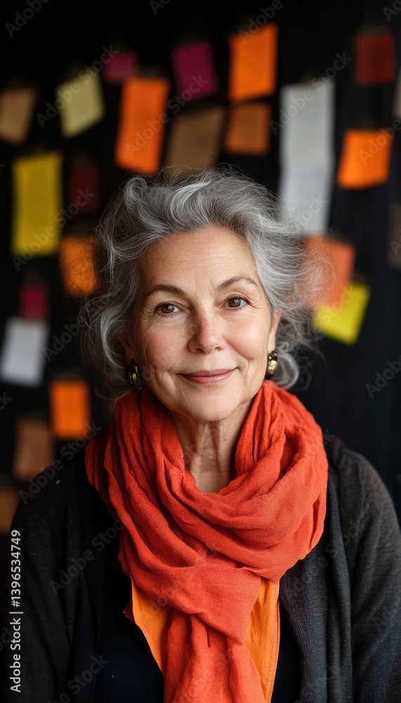 Poster generative creativity portraits vibrant senior creative professional embodying analog-digital transi
