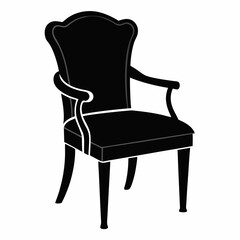Chair Silhouette black on White Background