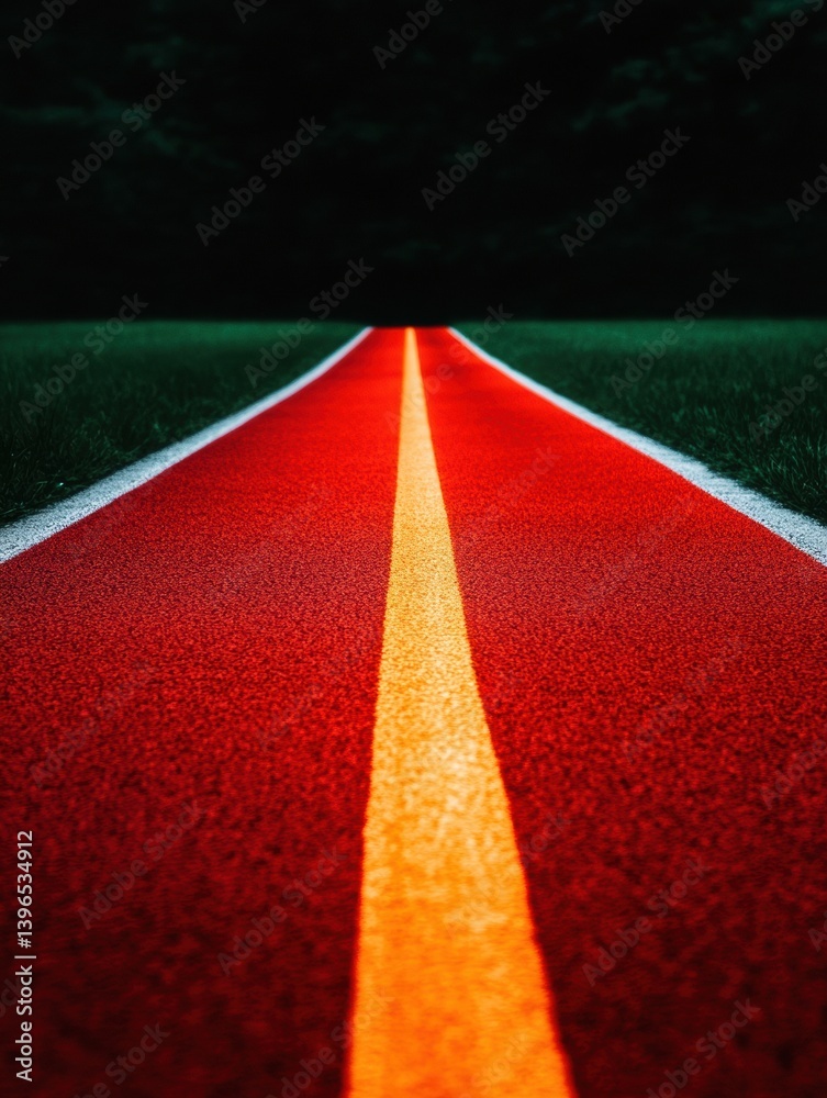 Aufkleber cyberpunk racing dynamics high-contrast illuminated motorsport track visualizing speed, performance,