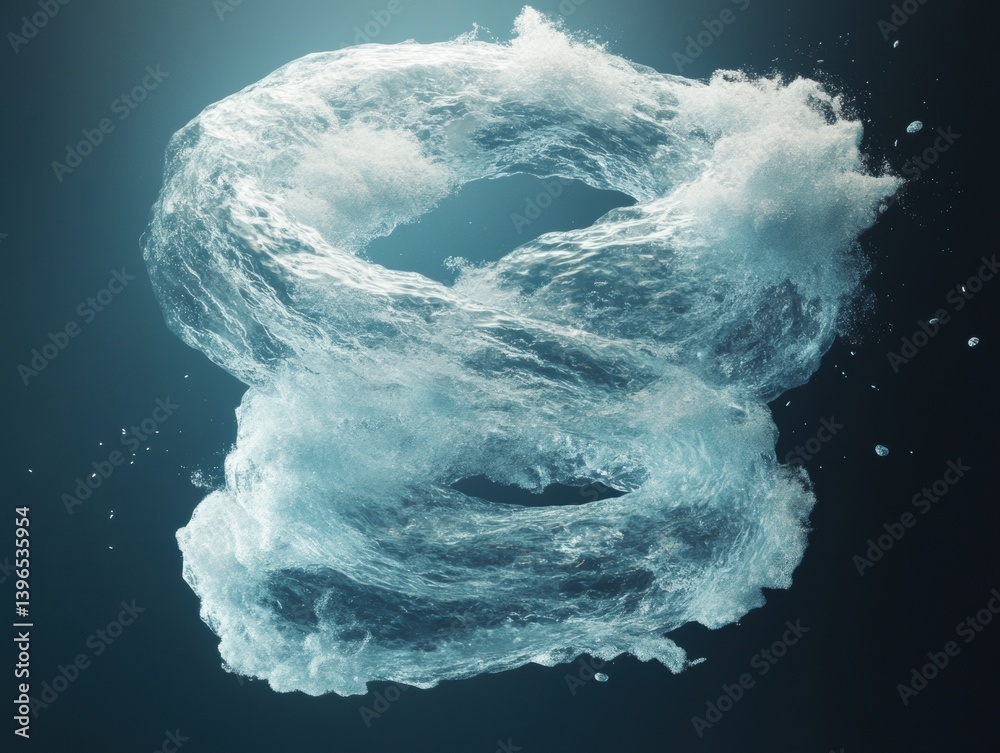 Poster Fluid Dynamics Visualization Immersive AI-Generated Water Vortex Revealing Molecular Complexity in Cutting-Edge Scientific Data Simulation and Digital Art Innovation